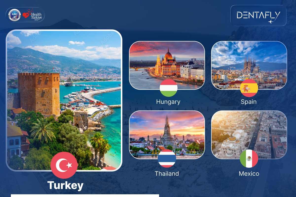 Top 5 dental tourism destinations for UK patients Turkey Hungary Poland Spain Croatia comparison flight time cost quality