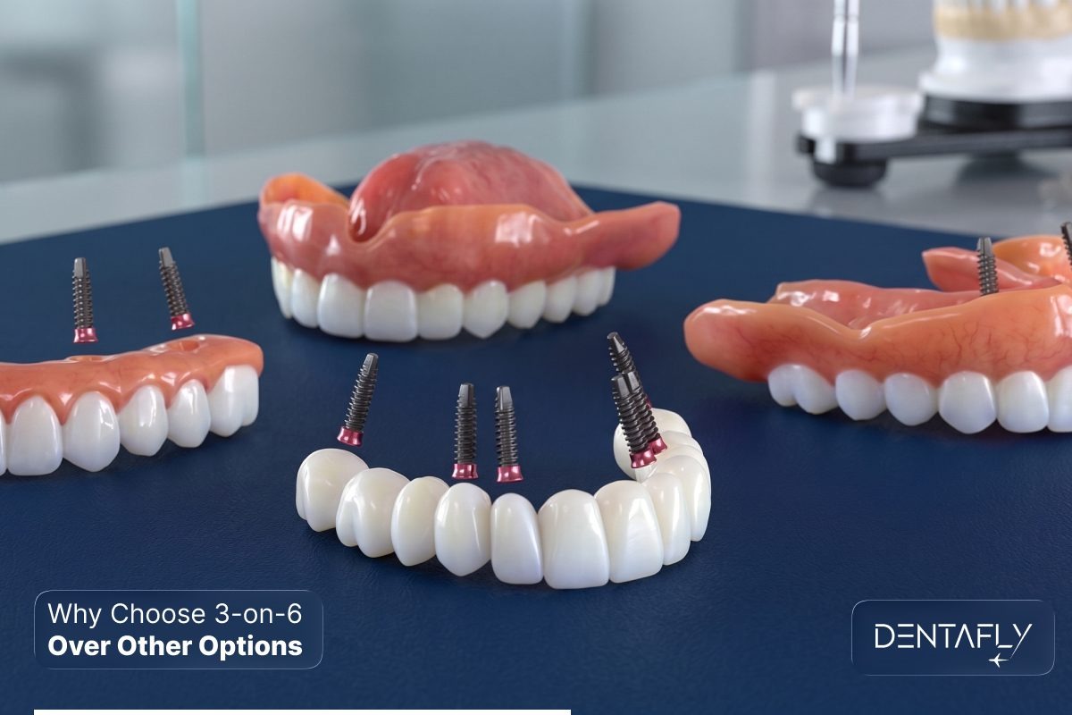Why choose 3-on-6 dental implants advantages over All-on-4 All-on-6 segmented bridge hygiene repair flexibility long term maintenance