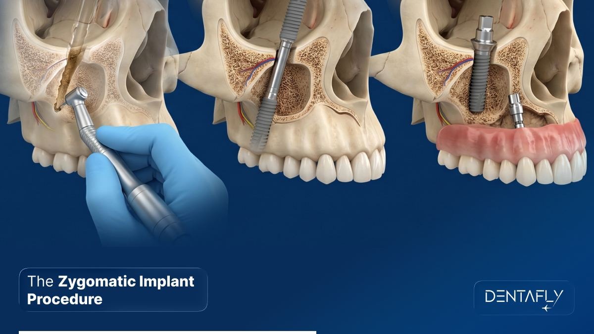 Zygomatic implant procedure step by step from CBCT planning to surgical placement