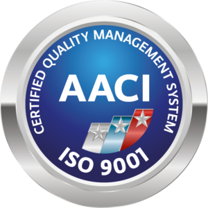 AACI ISO 9001:2015 management system certification mark held by Dentafly